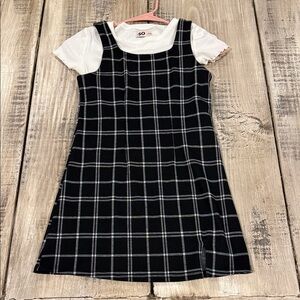 SO Black and White Plaid Kids Dress